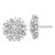 Image of 17.3mm Sterling Silver Rhodium-plated CZ Floral Post Earrings