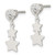 18.5mm Sterling Silver CZ Heart and Stars Dangle Post Earrings