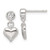 Image of 13.5mm Sterling Silver E-Coating CZ Heart Dangle Post Earrings