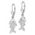 Image of 37.99mm Sterling Silver Polished 3D Fishbone Leverback Earrings