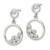 Image of 24.17mm Sterling Silver Polished CZ Circle Dangle Post Earrings