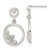 Image of 24.17mm Sterling Silver Polished CZ Circle Dangle Post Earrings