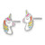 Image of 12.2mm Sterling Silver Polished Enameled Unicorn Post Earrings