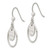 Image of 31.25mm Sterling Silver Polished & Hammered Oval Dangle Earrings