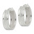 Image of 26.4mm Sterling Silver Polished Textured 7.5x25mm Hoop Earrings