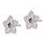 Image of 11.47mm Sterling Silver Purple and Clear CZ Flower Post Earrings