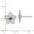 Image of 11.47mm Sterling Silver Purple and Clear CZ Flower Post Earrings