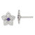 Image of 11.47mm Sterling Silver Purple and Clear CZ Flower Post Earrings
