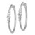 Image of 36mm Sterling Silver Rhodium-plated CZ Textured Hoop Earrings