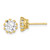 Image of 7.5mm Sterling Silver Gold-tone 7mm CZ Crown Post Stud Earrings
