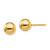 Image of 8mm Sterling Silver Gold-Tone Polished 8mm Ball Post Earrings