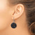 Image of 41mm Sterling Silver Polished Black Agate Disc Dangle Earrings