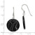 Image of 41mm Sterling Silver Polished Black Agate Disc Dangle Earrings