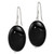 Image of 41mm Sterling Silver Polished Black Agate Oval Dangle Earrings