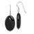 Image of 41mm Sterling Silver Polished Black Agate Oval Dangle Earrings