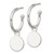 Image of Sterling Silver Polished C-Hoop Dangle Disc Post Earrings