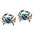 Image of 14.25mm Sterling Silver Polished Enameled Blue Crab Post Earrings