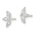 Image of 8.75mm Sterling Silver Polished Marquise CZ Flower Post Earrings