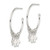 Image of 34.6mm Sterling Silver Polished Cross Dangle Circle Post Earrings
