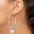 Image of 34.6mm Sterling Silver Polished Cross Dangle Circle Post Earrings