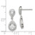 Image of 23mm Sterling Silver Polished CZ Pear Halo Post Dangle Earrings