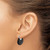 Image of 23.75mm Sterling Silver Rhodium-plated Polished Onyx Hoop Earrings