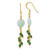 Image of 40.2mm Sterling Silver Gold-plated Amazonite Heart Dangle Earrings