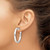 Image of 34.7mm Sterling Silver Polished 4mm Omega Back Round Hoop Earrings