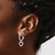 Image of 27mm Sterling Silver Polished CZ Dangle Heart Hoop Post Earrings