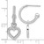 Image of 27mm Sterling Silver Polished CZ Dangle Heart Hoop Post Earrings