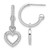 Image of 27mm Sterling Silver Polished CZ Dangle Heart Hoop Post Earrings
