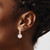 Image of 22.75mm Sterling Silver Pink Polished Round CZ Post Dangle Earrings