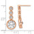 Image of 22.75mm Sterling Silver Pink Polished Round CZ Post Dangle Earrings