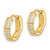 Image of 14mm Sterling Silver Gold-tone 4mm CZ Hinged Huggie Hoop Earrings