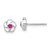 Image of 6.5mm Sterling Silver Madi K Enameled Pink CZ Flower Post Earrings
