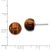 Image of 10mm Sterling Silver Polished 10mm Tigers Eye Button Post Earrings