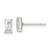 Image of 6.7mm Sterling Silver Polished 6x3mm Emerald-shape CZ Stud Earrings