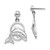 Image of 22.2mm Sterling Silver Polished Dolphin in Hoop Dangle Post Earrings