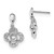 Image of 11.94mm Sterling Silver Rhodium-plated CZ Flower Dangle Post Earrings