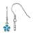 Image of 25mm Sterling Silver Created Blue Opal Inlay Flower Dangle Earrings