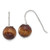 Image of 21mm Sterling Silver Polished 10mm Round Tigers Eye Dangle Earrings