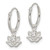 Image of 18.3mm Sterling Silver Polished CZ Dangle Lotus Endless Hoop Earrings