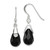 Image of 30mm Sterling Silver Polished Faceted Onyx Teardrop Dangle Earrings