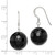 35mm Sterling Silver Polished 17mm Faceted Onyx Bead Dangle Earrings