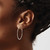 Image of 29.15mm Sterling Silver Polished and Hammered Large Round Hoop Earrings Image of 29.15mm Sterling Silver Polished and Hammered Large Round Hoop Earrings
