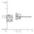 Image of 6mm Sterling Silver Polished Princess 6mm CZ Snap Set Stud Earrings