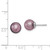 Image of 8mm Sterling Silver Rhodium-plated Lavender Italian Murano Earrings