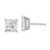 Image of 7mm Sterling Silver 7mm Square Cross-cut CZ Basket Set Stud Earrings