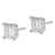 Image of 8mm Sterling Silver 8mm Square Laser-cut CZ Basket Set Stud Earrings