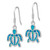 Image of 35mm Sterling Silver Created Blue Opal Inlay Tortoise Dangle Earrings